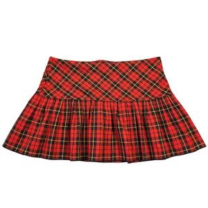 Cleveland Street Pleated Micro Mini Skirt Womens 9 Plaid Schoolgirl Y2k Low Rise
